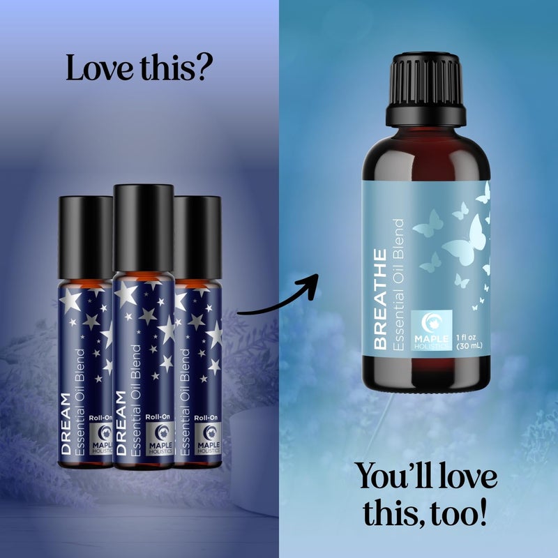 Maple Holistics Sleep Essential Oil Roll On - Aromatherapy Essential Oil Roller for Restful Sleep and Relaxation with Pure Lavender & Roman Chamomile - Calming Pre-Diluted Blend for Nighttime Aromatherapy (1-Pack) - Image 4