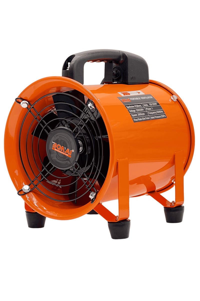 بوناي مروحة تهوية محمولة مقاس ١٦ بوصة - مروحة تهوية صناعية، ١١٠٠-١٥٠٠ واط، تدفق هواء ١٢٨ متر مكعب/دقيقة، ضغط ٤٥٠ باسكال، ٢٩٠٠ دورة في الدقيقة - مروحة تدوير هواء للورش وموقع البناء، BN-HK53 - Image 1
