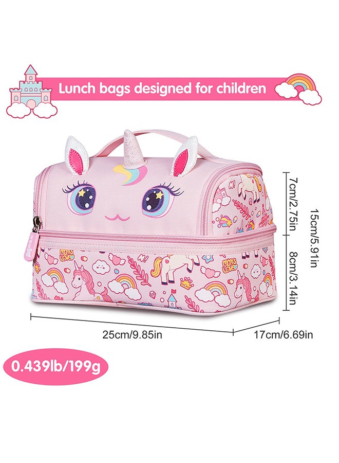 Nohoo حقيبة غداء معزولة للأطفال - يونيكورن - وردي - Image 2
