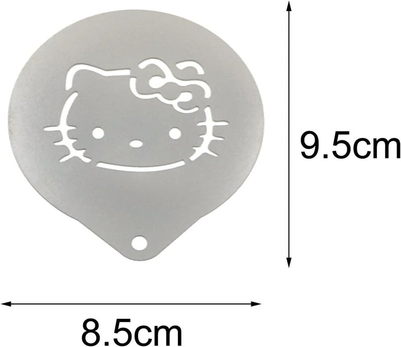 Lofekea Stainless Steel Powder Shakers Coffee Cocoa Cinnamon Shaker Cans Mesh Duster with 16PCS Stainless Steel Barista Coffee Decorating Stencils Template for Latte Cappuccino Cupcake Stencils - Image 3