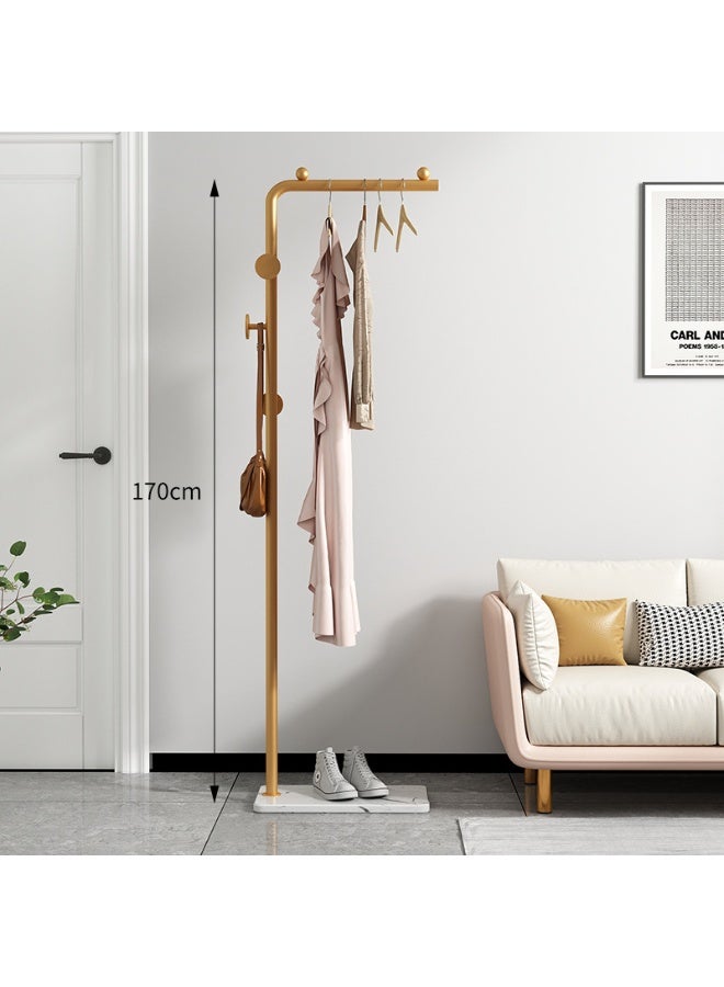 Old_Feller Modern Metal Coat Rack Freestanding ,Coat Stand With 3 Hooks,Perfect for Bedroom, Living Room, Office & Dining. Easy to Clean, Stylish & Durable, Gold&White - Image 1