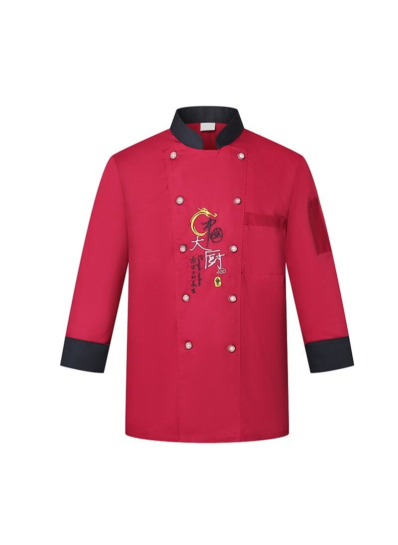 NIBEMINENT Chef Uniform Long Sleeve AClothes Hotel Catering Cake Shop Canteen Rear Kitchen Work Clothes  - Image 1