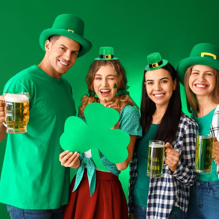 Watayo 12 Pcs Mini Green St. Patrick's Day Top Hats, St. Patrick's Day Mini Party Hats with Buckle, Small Irish Green Top Hats DIY Decoration for St. Patrick Theme Party Decor Dolls Craft Projects - Image 4