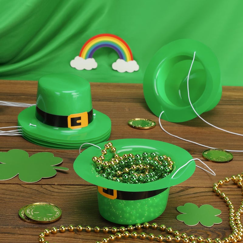 Watayo 12 Pcs Mini Green St. Patrick's Day Top Hats, St. Patrick's Day Mini Party Hats with Buckle, Small Irish Green Top Hats DIY Decoration for St. Patrick Theme Party Decor Dolls Craft Projects - Image 3