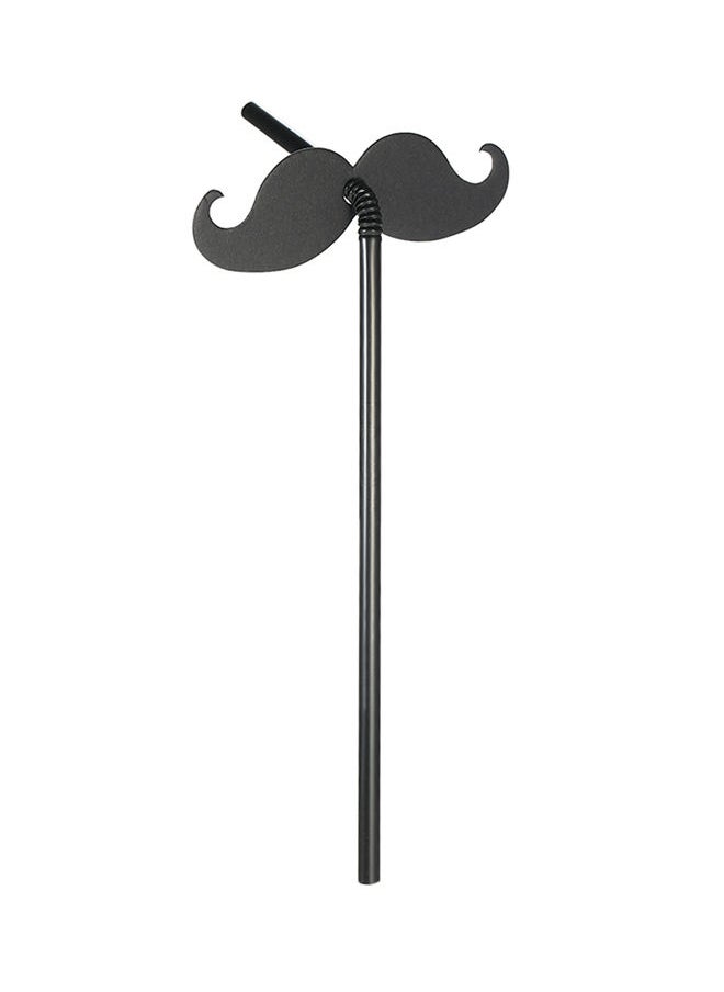 NIBEMINENT - 100-Piece Beard Pattern Drinking Straw Set 21centimeter - Image 1