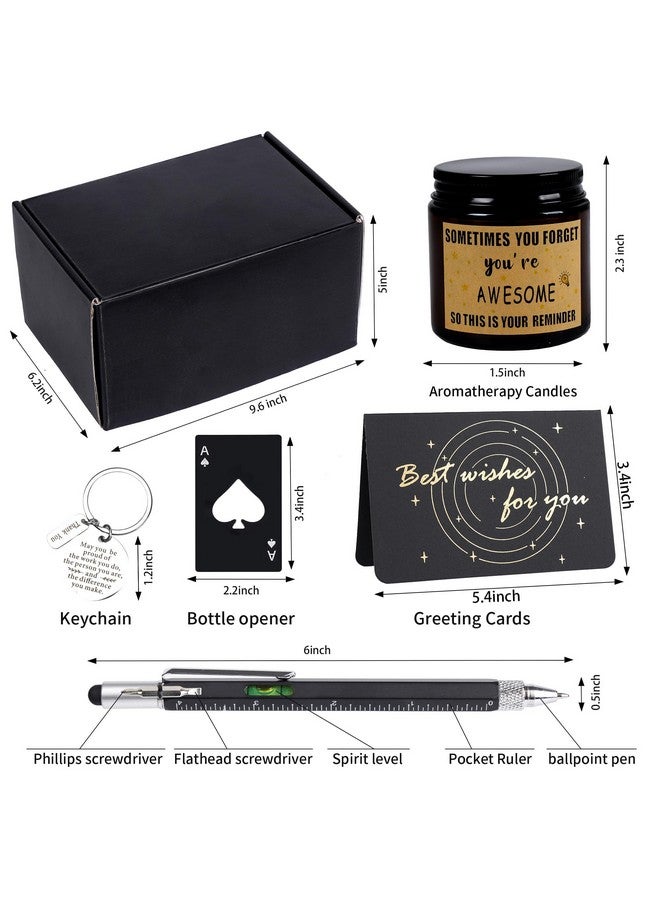 Kolewo4ever Kolewo4ever 9 Pieces Employee Gift Set Christmas Gifts: Best Coworker Gifts Black Box with Tumbler Mens Socks Mens Card Acrylic Thank You Plaques Octagon for Coworkers Employee Farewell Male Friends - Image 3