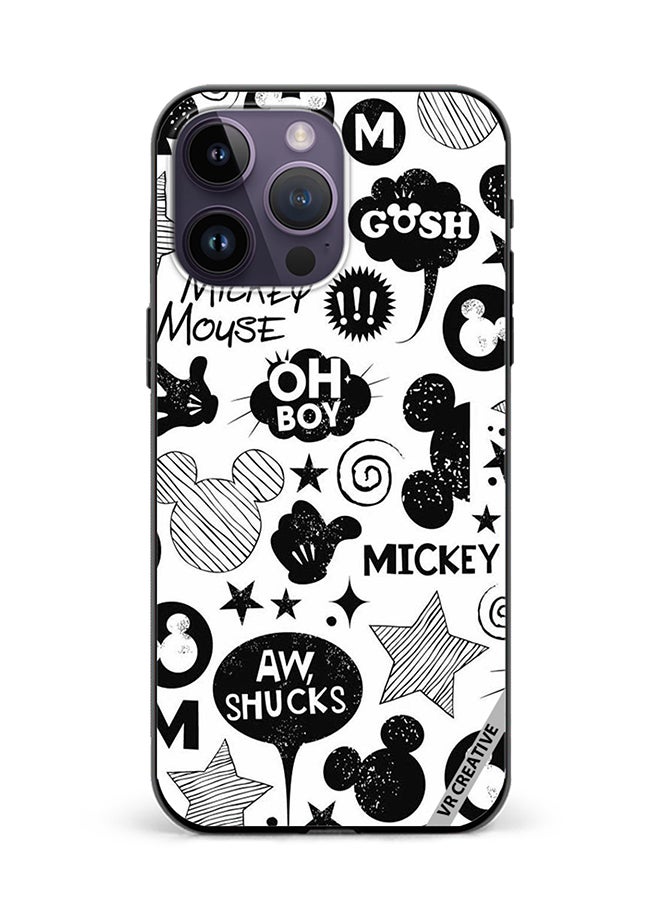 VR CREATIVE Protective Case Cover For Apple iPhone 16 Pro Monochrome Mickey Pat Design Multicolour - Image 1