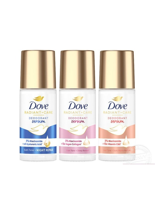 Dove Deodorant Serum Roll On Radiant + Care 45 ML Set 3 Pcs