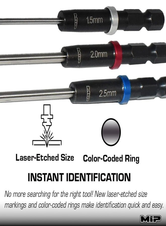MIP Metric 3 Pack 1.5mm 2.0mm 2.5mm Speed Tip 1/4" Drive Bits Hex Allen Driver Wrench Tool Set Gen RC Tools - Image 3