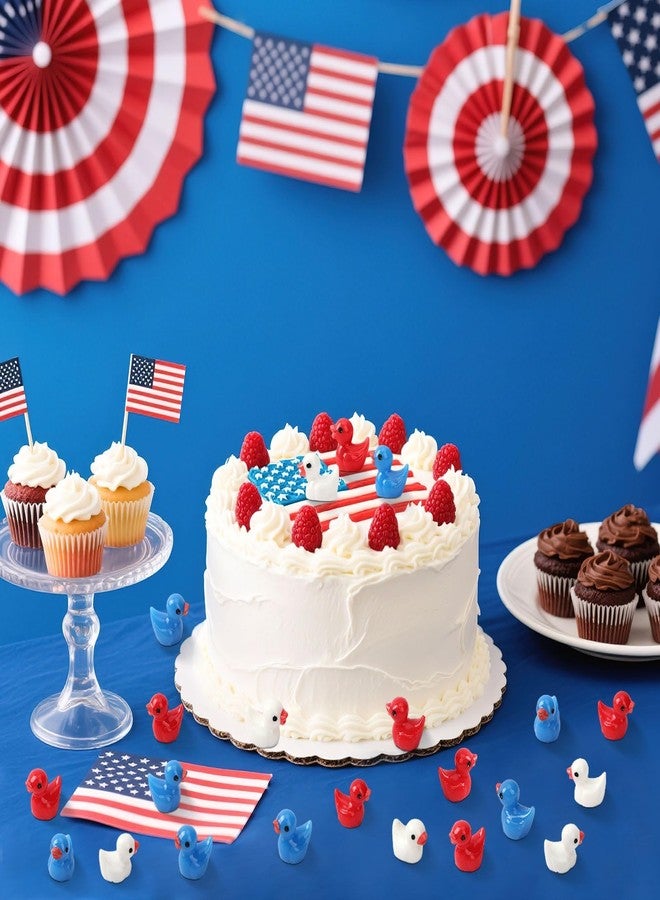DTOFOOT 100 Pcs Patriotic Mini Ducks 4th of July Resin Duck Red White Blue Tiny Ducks Mini Resin Duck Figures Bulk for Independence Day Memorial Day Home Party Decor - Image 5