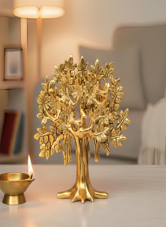 KridayKraft Handcrafted Metal Kalpavriksha Tree of Life for Home Decor, Aluminium Banyan Tree Showpiece - Office & Gifts - Vastu Shastra Spiritual Good Luck Statue (Height: 21 cm, Weight: 360 Gm) - Image 4