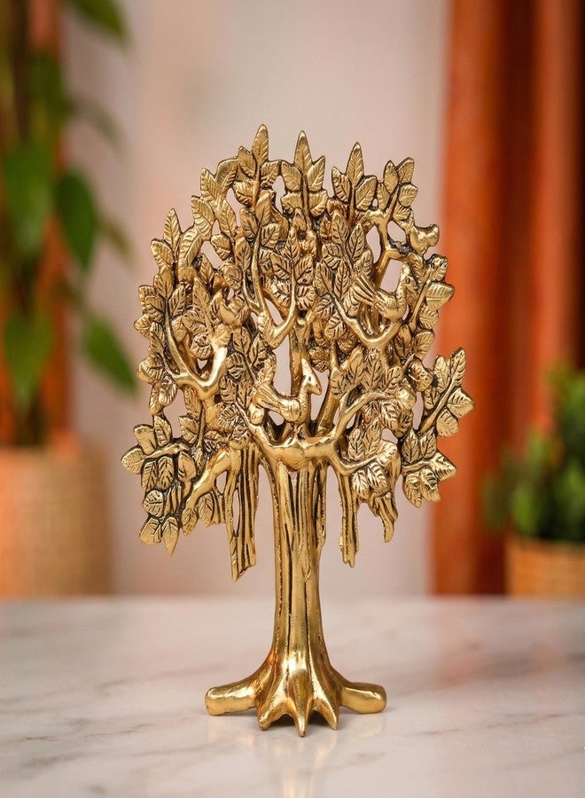 KridayKraft Handcrafted Metal Kalpavriksha Tree of Life for Home Decor, Aluminium Banyan Tree Showpiece - Office & Gifts - Vastu Shastra Spiritual Good Luck Statue (Height: 21 cm, Weight: 360 Gm) - Image 1