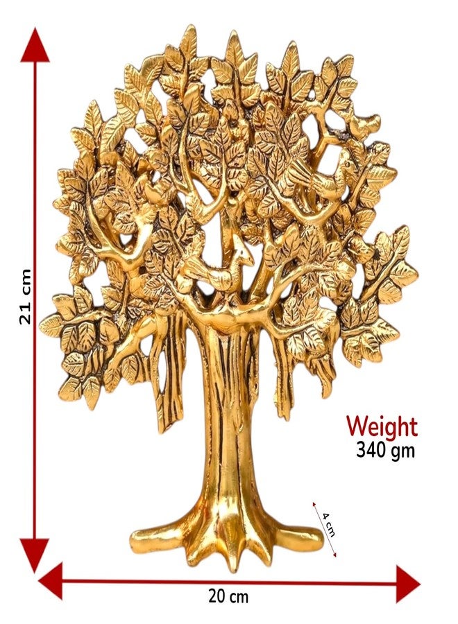 KridayKraft Handcrafted Metal Kalpavriksha Tree of Life for Home Decor, Aluminium Banyan Tree Showpiece - Office & Gifts - Vastu Shastra Spiritual Good Luck Statue (Height: 21 cm, Weight: 360 Gm) - Image 2