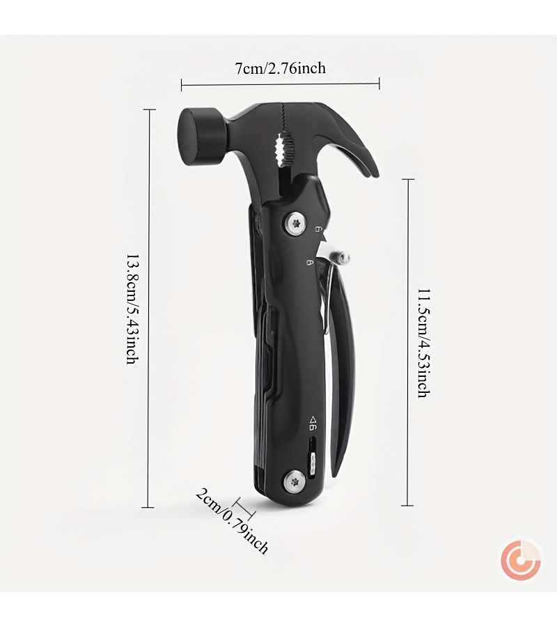 Black Hammer 12 In 1 Heavy Duty Multi Tool Pocket Set With Locking Mechanism - Image 4