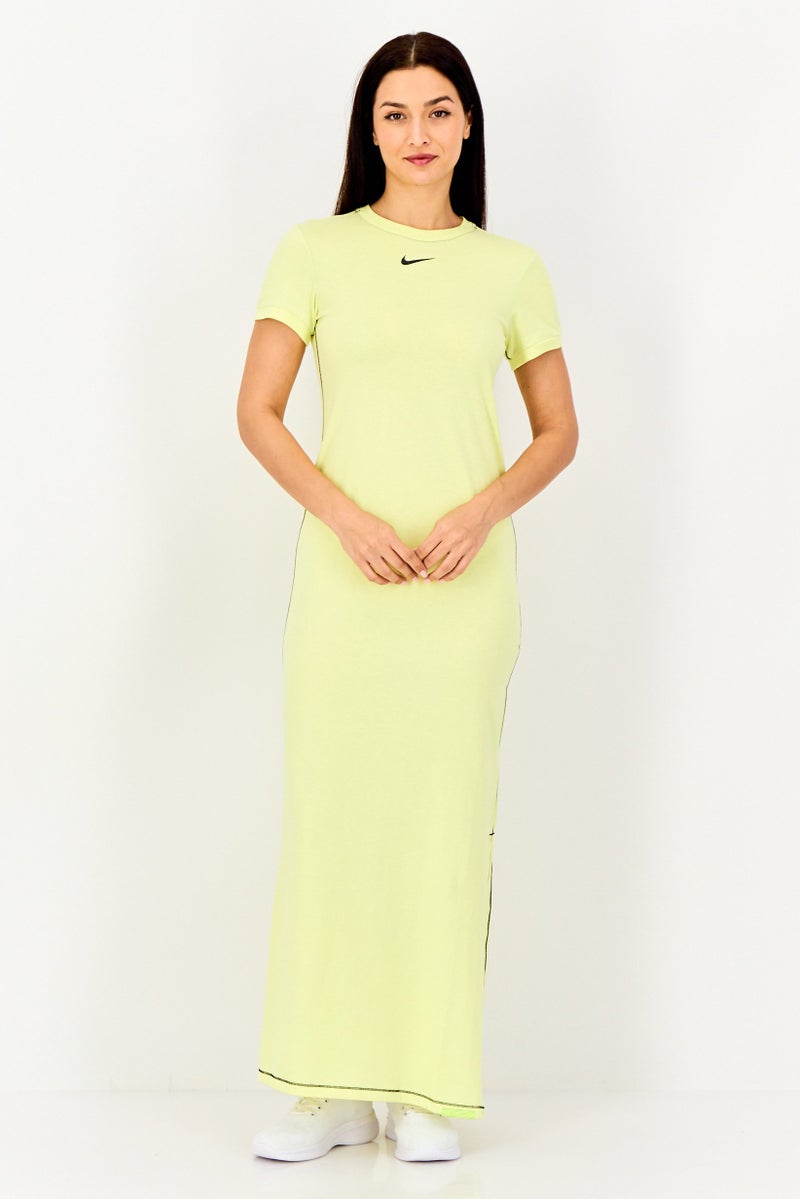 Nike Women Sportswear Fit Short Sleeve Outdoor Dress, Yellow - Image 1