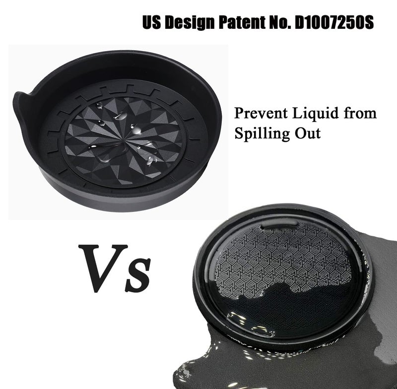 Amooca Automotive Cup Holders Universal Car Cup Coaster Waterproof Non-Slip Sift-Proof Spill Holder Car Interior Accessories 4 Pack Black Floral - Image 3
