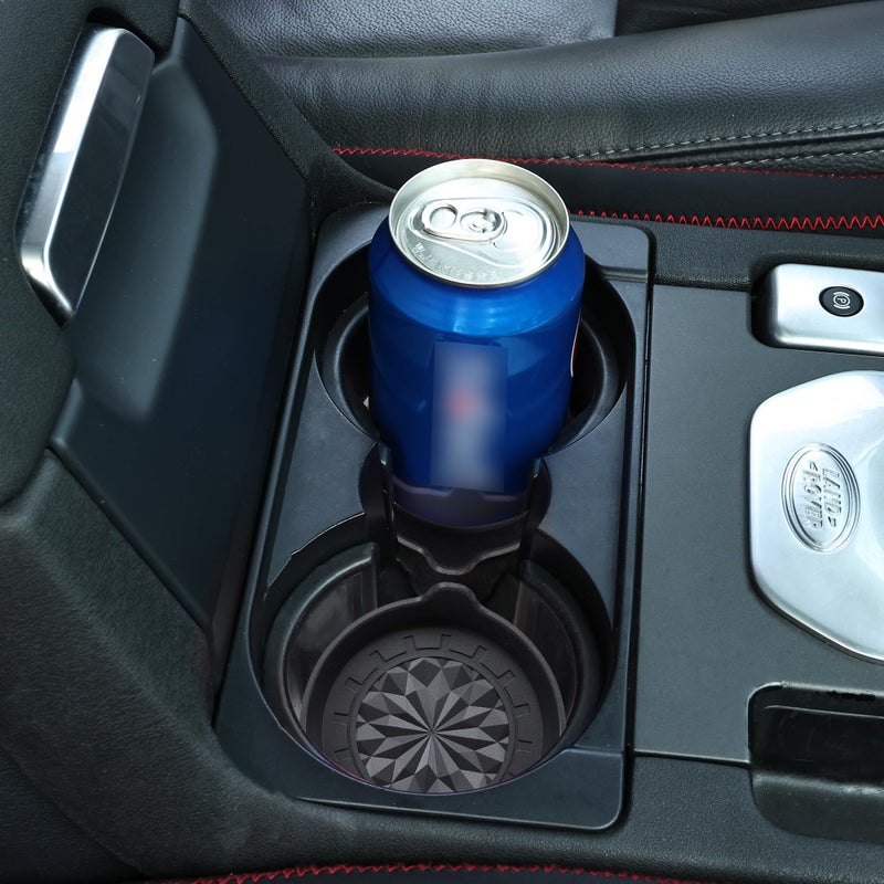 Amooca Automotive Cup Holders Universal Car Cup Coaster Waterproof Non-Slip Sift-Proof Spill Holder Car Interior Accessories 4 Pack Black Floral - Image 4