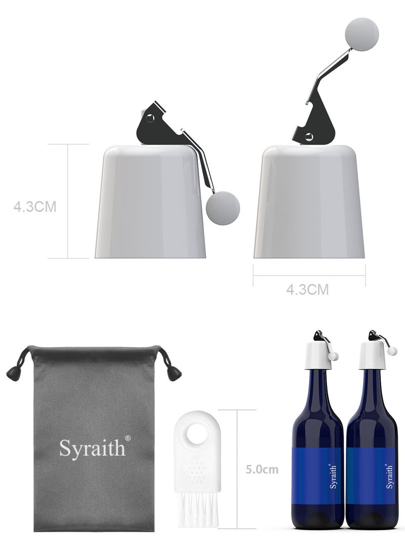 Syraith - Bottle Stopper, 2pcs Vacuum Stopper for Sealing Sparkling Soda, Coffee, Vinegar Bottles, with Bubble Sealer Lock, Sealer Twist to Seal, Without Leaking, Reusable Expanding Corks - Image 1