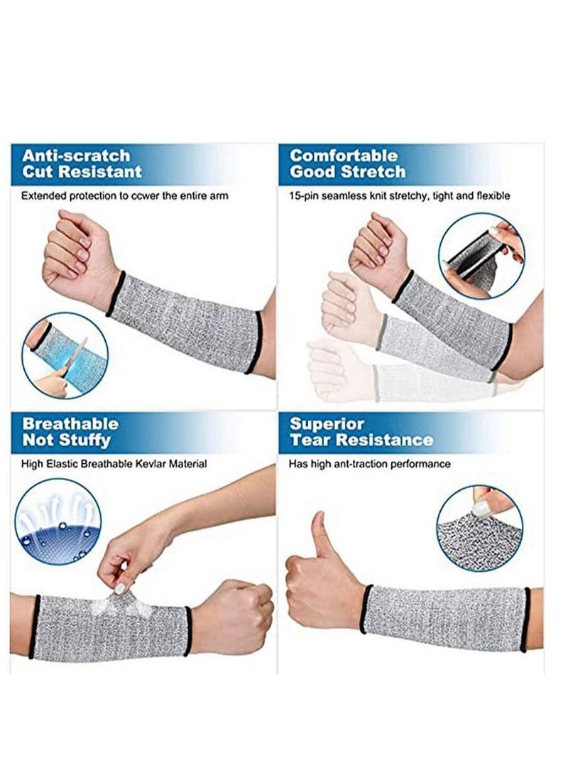 NIBEMINENT Cut Resistant Sleeves Proof Gloves,18-Inch Knit grade 5 anti-cut Safety Glove,1 set Anti-cut arm cover for Kitchen Butcher Outdoor Work Protective Hands  - Image 5