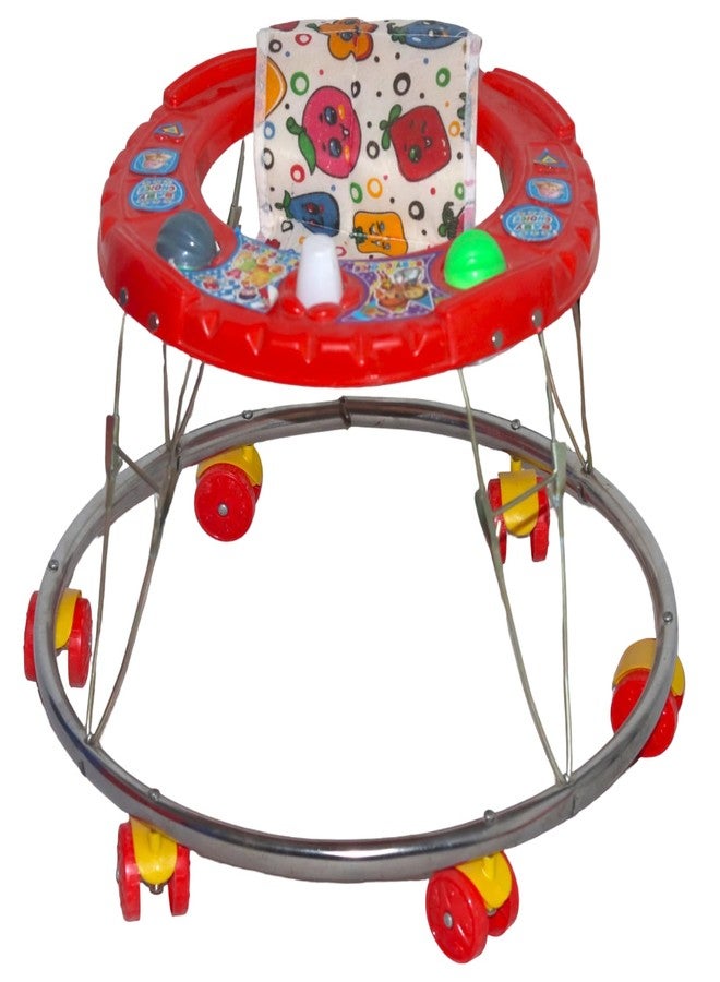 Evoshine Baby Round Walker for Kids | Toddler Walking Support for Boys & Girls | Safe, Sturdy, and Comfortable | Foldable for Easy Storage (Red) - Image 1