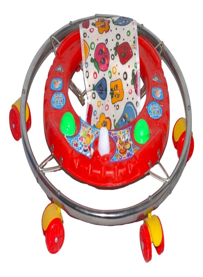 Evoshine Baby Round Walker for Kids | Toddler Walking Support for Boys & Girls | Safe, Sturdy, and Comfortable | Foldable for Easy Storage (Red) - Image 2
