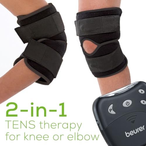 Beurer EM29 2-in-1 Knee and Elbow TENS Machine for Pain Relief with 20 Intensity Levels, 4 Programs, and Reusable Water Contact Electrodes, Digital Muscle Stimulator Device - Image 3