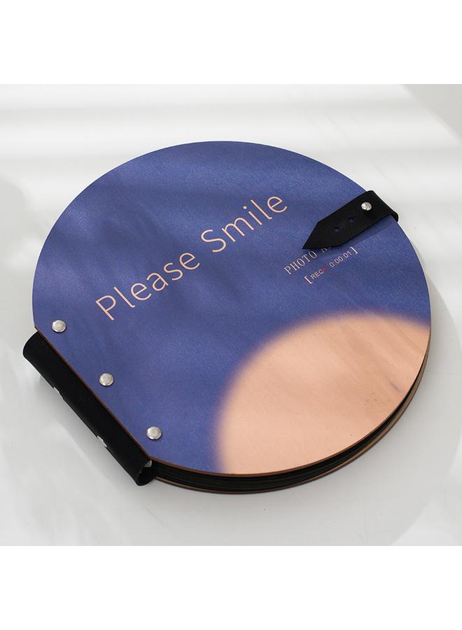 Bluejw Creative DIY Wooden Round Photo Album Album Children's Growth Album Cartoon New Album - Image 1