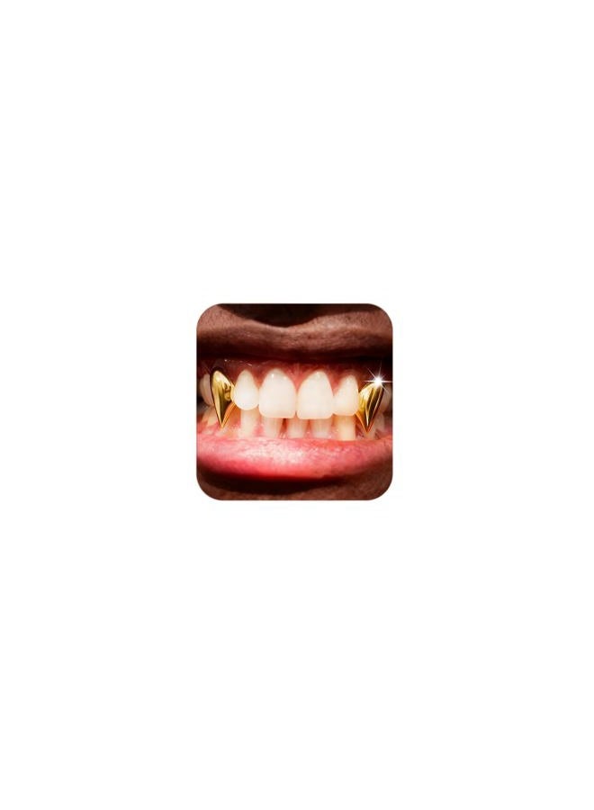 Longita أسنان مصنوعة من الذهب على شكل مصاصي الدماء للنساء، مشابك للأسنان للرجال، غطاء أسنان ذهبي، مجوهرات أسنان ذهبية، مشابك فموية للرجال، ملابس هيب هوب لمغني الراب، إكسسوار مخصص لحفلة الهالوين - Image 1