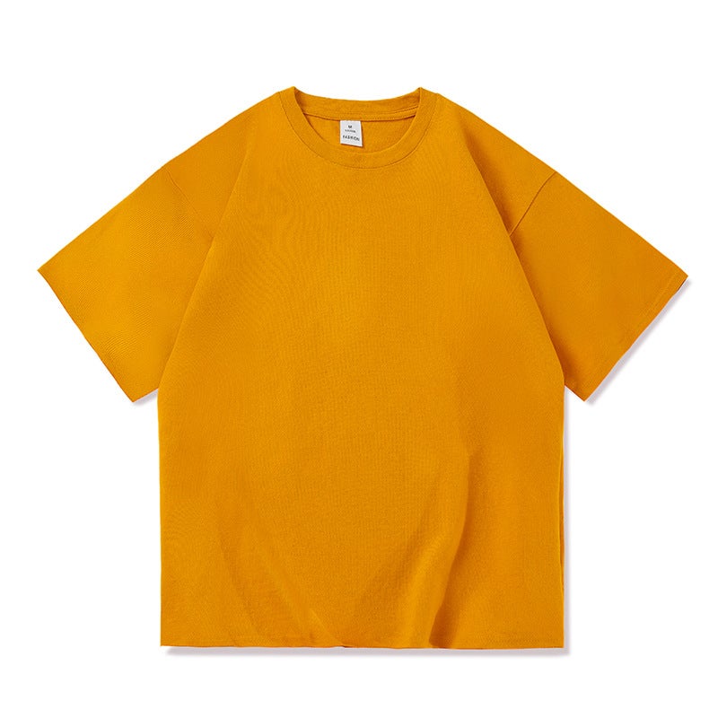 Wholesale fashion brand Klein blue summer popular loose plus size couple solid color cotton short sleeve T-shirt - Image 5