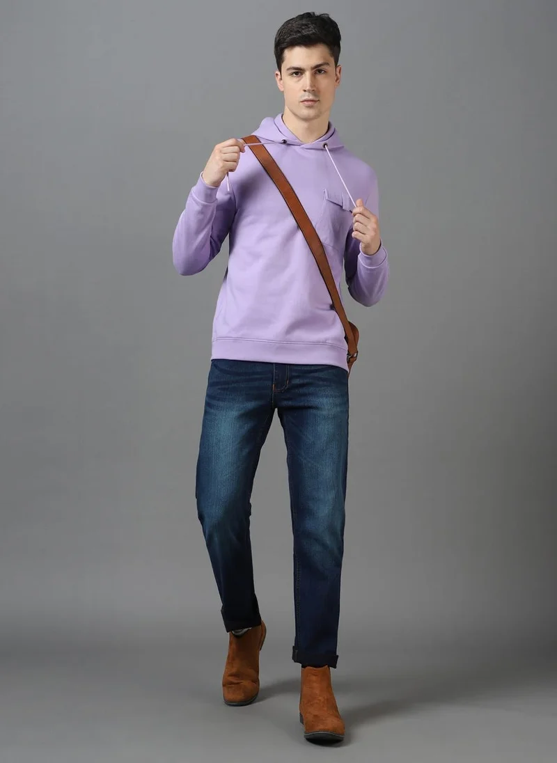 Urbano Fashion  Urbano Fashion Men's Purple Cotton Solid Hooded Neck Sweatshirt for Men | Best Price UAE