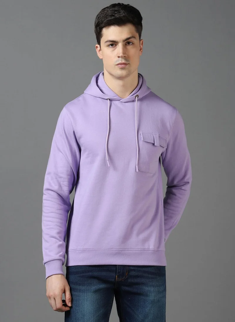 Urbano Fashion  Urbano Fashion Men's Purple Cotton Solid Hooded Neck Sweatshirt for Men | Best Price UAE