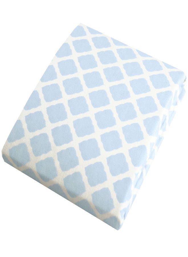 Kushies Changing Pad Cover for 1" pad, 100% Breathable Cotton, Made in Canada, Blue Lattice - Image 3