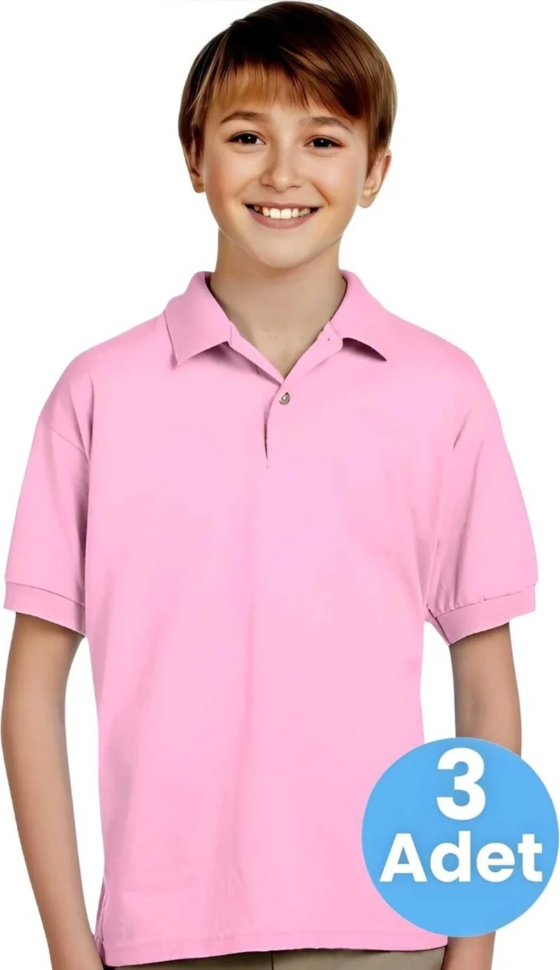 تيزجيلسين 3-Piece Boys Cotton Polo Collar T-Shirt Daily and School Uniform School T-Shirt