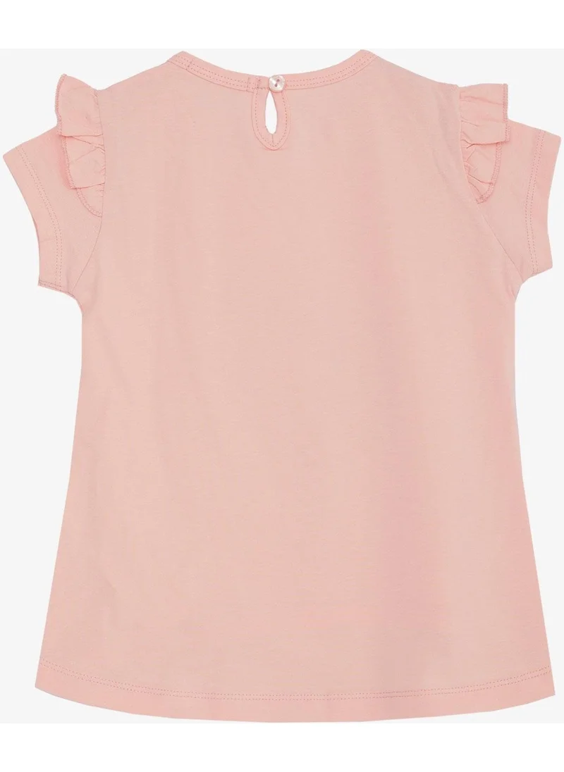 بريز Girl's T-Shirt Spring Themed Ballerina Girl Printed 1.5-5 Years, Salmon