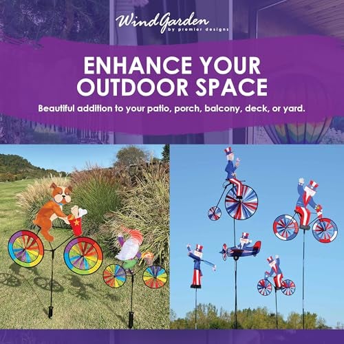 Premier Kites High Wheel Bike Spinner Dog – Charming Canine Design, Weather-Resistant Outdoor Decor, Durable & Lightweight for Patios, Yards, and Gardens - Eye-Catching Wind Spinner with Rotating Wheels - Image 5