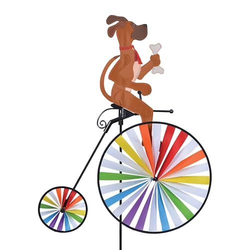 Premier Kites High Wheel Bike Spinner Dog – Charming Canine Design, Weather-Resistant Outdoor Decor, Durable & Lightweight for Patios, Yards, and Gardens - Eye-Catching Wind Spinner with Rotating Wheels - Image 1