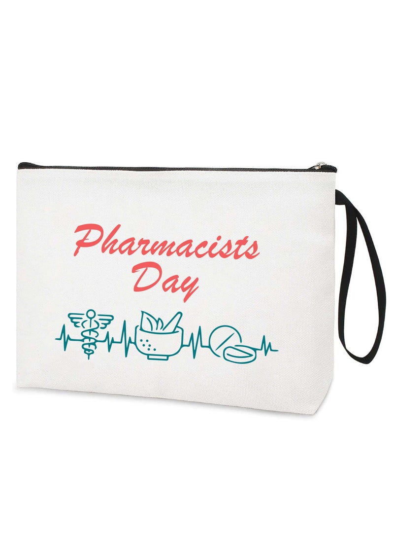PRINTSHOP4ME Pharmacist Day Cosmetic Bags with Zipper Portable Multipurpose Cosmetic Pouch or Pharmacy Bag suitable Graduation Gift for Medical Students (Design 10) 