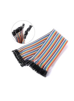 Generic 40pcs 20cm Long Female to Female Header Jumper Wire Dupont Cable Line Connector 40 pin Ribbon Solderless Multicolored for Arduino Raspberry pi Electronic Breadboard Protoboard PCB Board  - Image 1