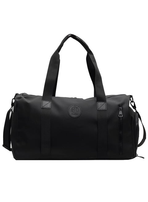 Qiccijoo Travel Duffel Bag Carry on Bag with Shoes Compartment and Wet Pocket for Men Women,35L Weekend Overnight Bag Sports Gym Bag(Black)