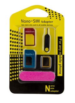 5 in 1 SIM Card Adapter Kit Nano Micro Standard Converter Kit Nano to Micro Adapter with Sim Eject Pin Needle