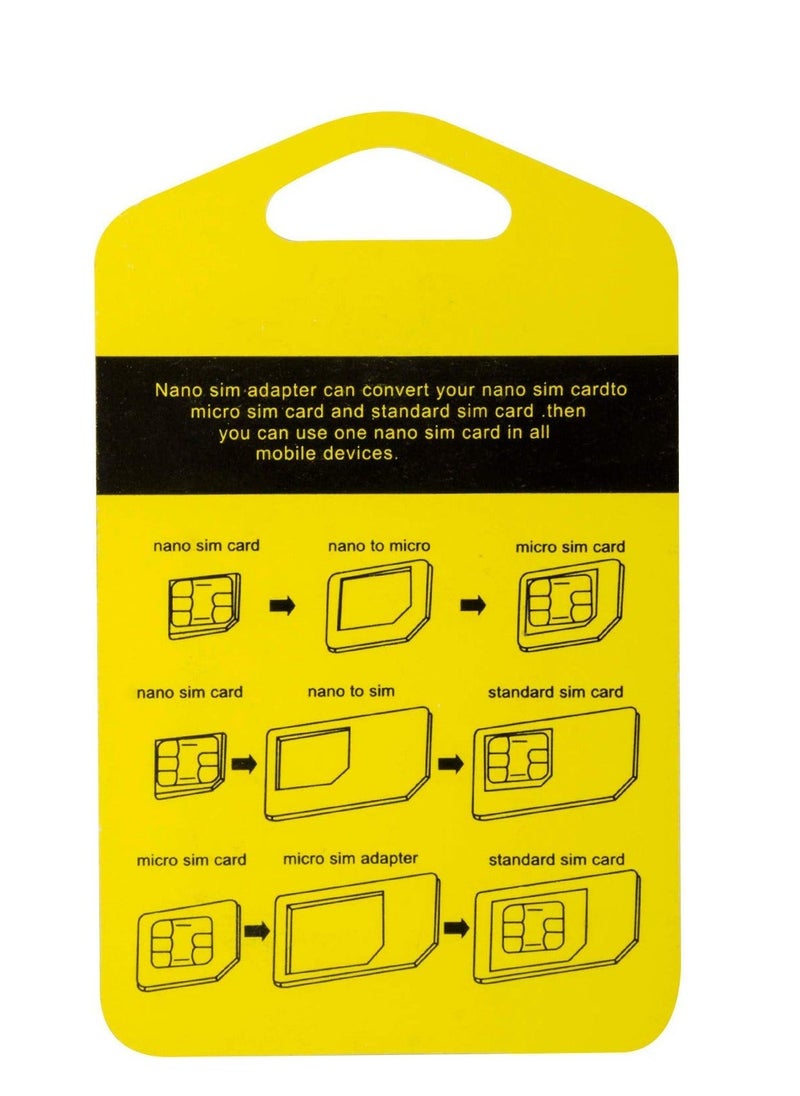 Generic - 5 in 1 SIM Card Adapter Kit Nano Micro Standard Converter Kit Nano to Micro Adapter with Sim Eject Pin Needle - Image 1