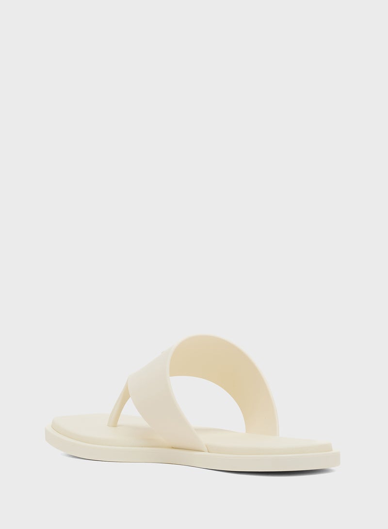 CALVIN KLEIN Toe Post Striped Slides - Image 2