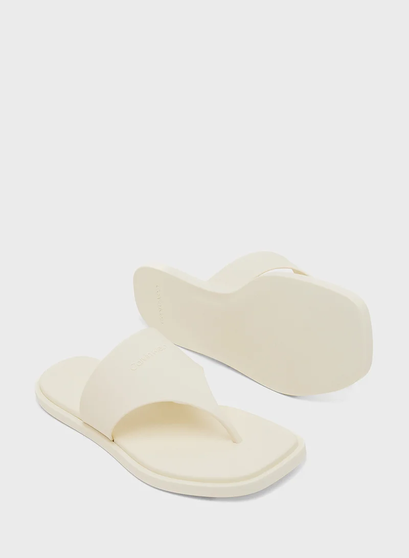 CALVIN KLEIN Toe Post Striped Slides