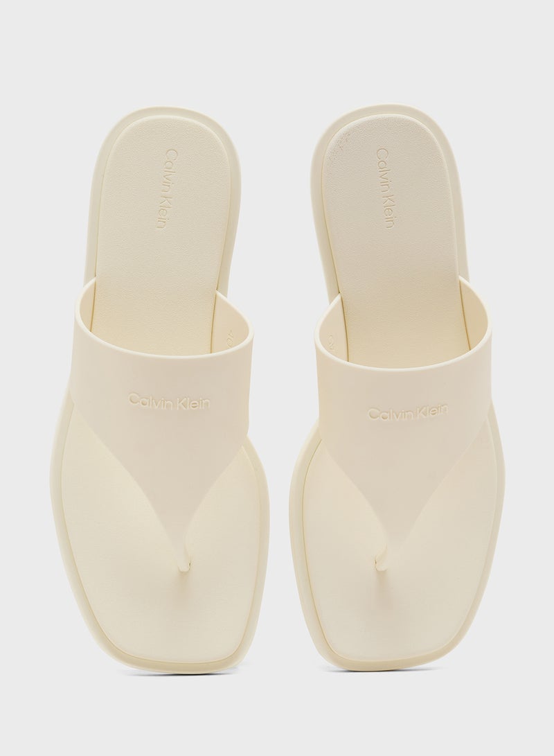 CALVIN KLEIN Toe Post Striped Slides - Image 3