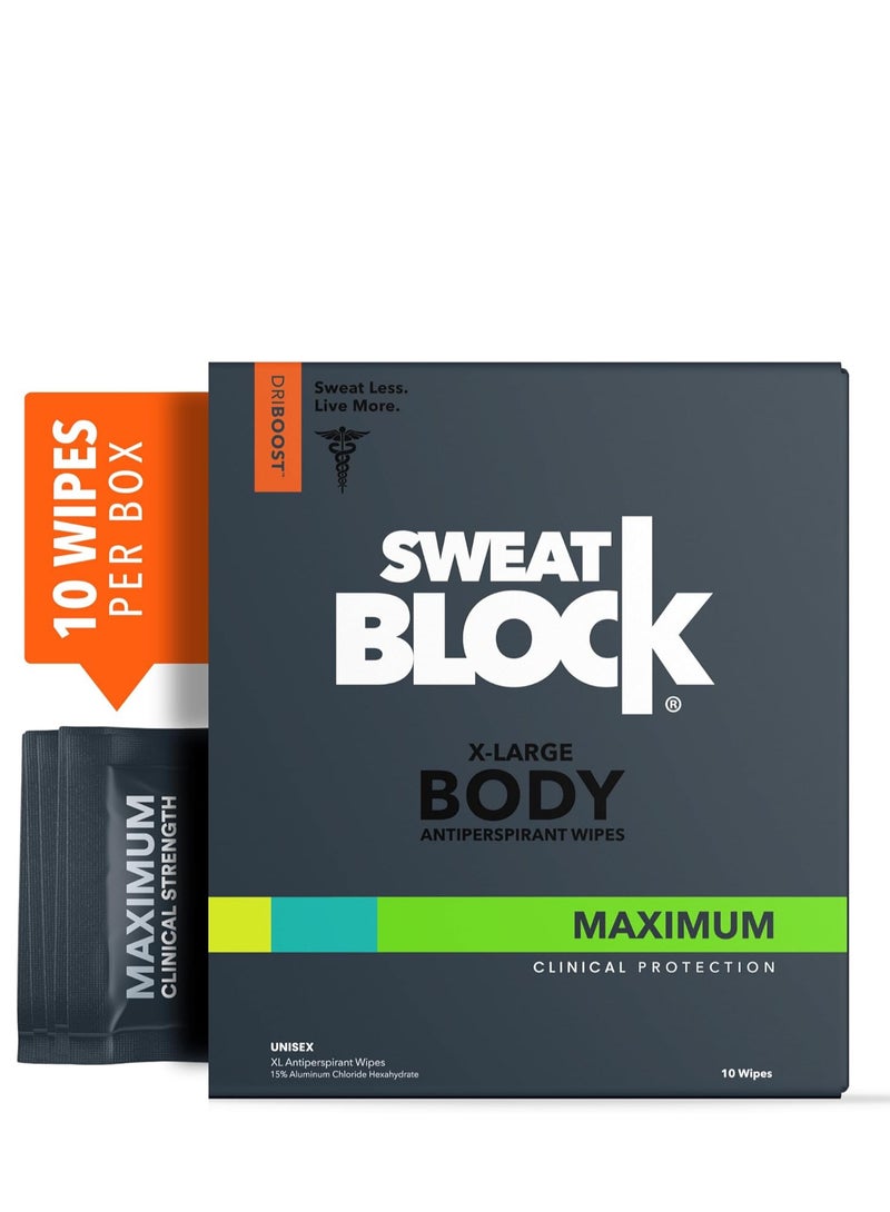 Sweatblock Antiperspirant Body Wipes for Men & Women