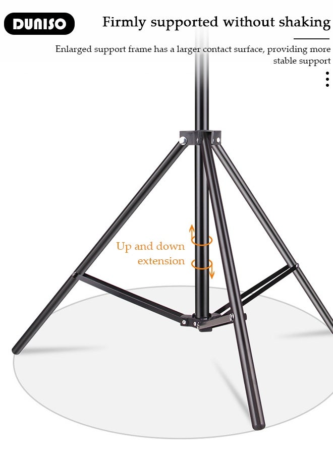 DUNISO Tripod Tablet Floor Stand Portable Phone Tripod Stand Holder with Height Adjustable 360° Rotating Portable iPad Stand Holder Foldable Tablet Holder Mount for All Phones and Tablets - Image 5