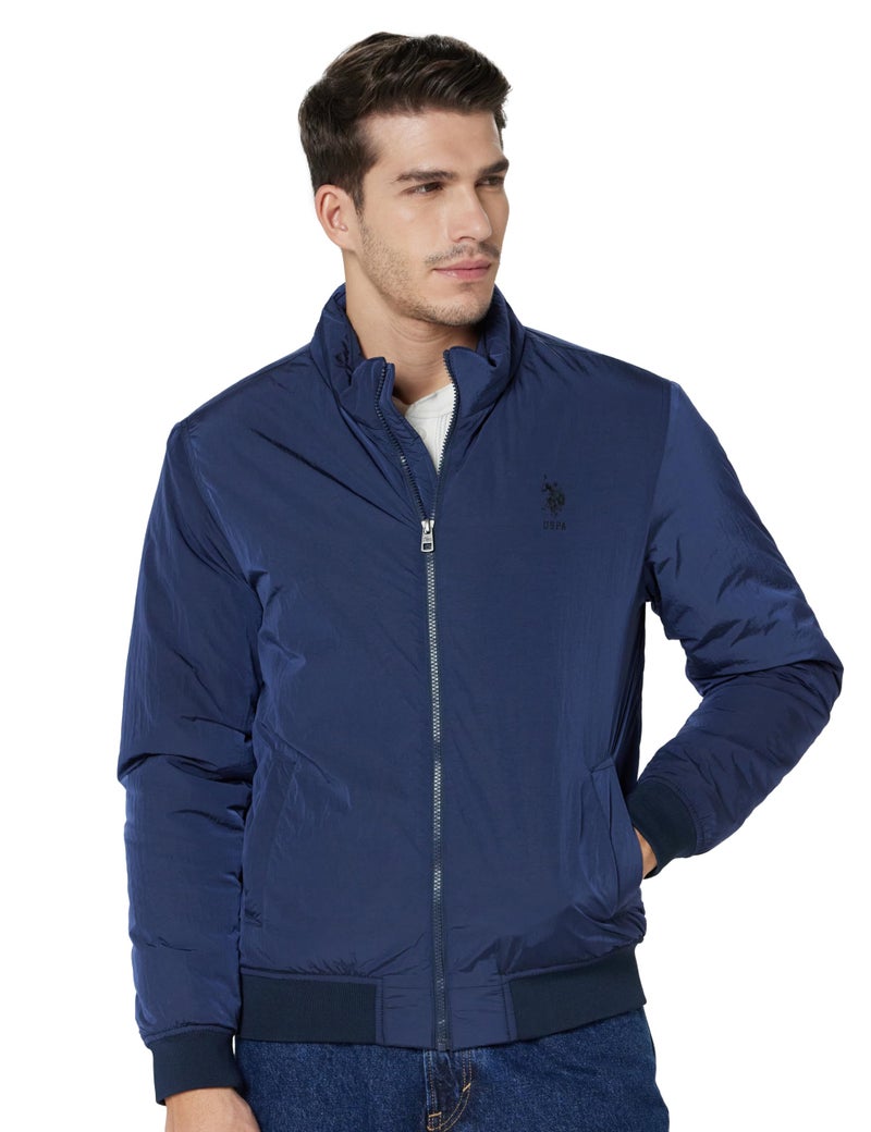 U.S. POLO ASSN. Mens Metalic Bomber Full Sleeve Jacket (UDJCKS1459_NAVY_S) - Image 1
