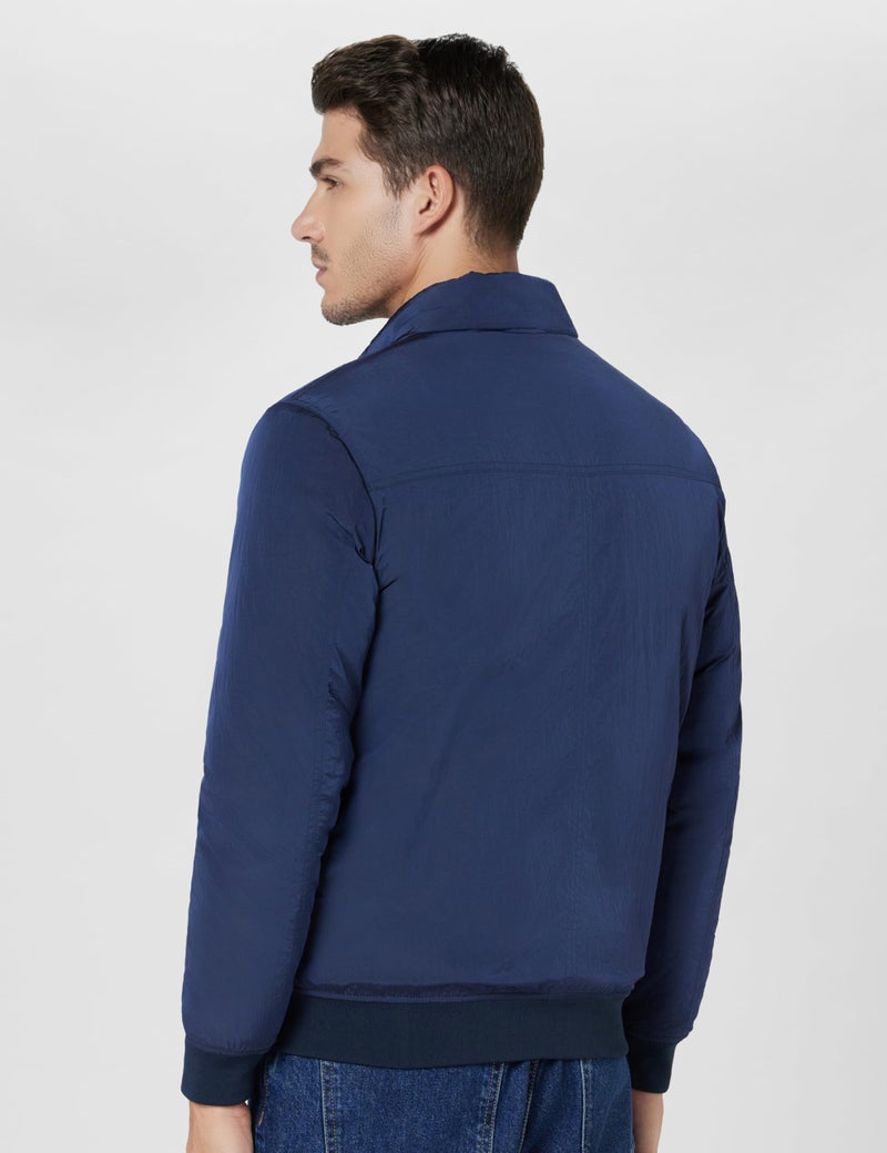 U.S. POLO ASSN. Mens Metalic Bomber Full Sleeve Jacket (UDJCKS1459_NAVY_S) - Image 3