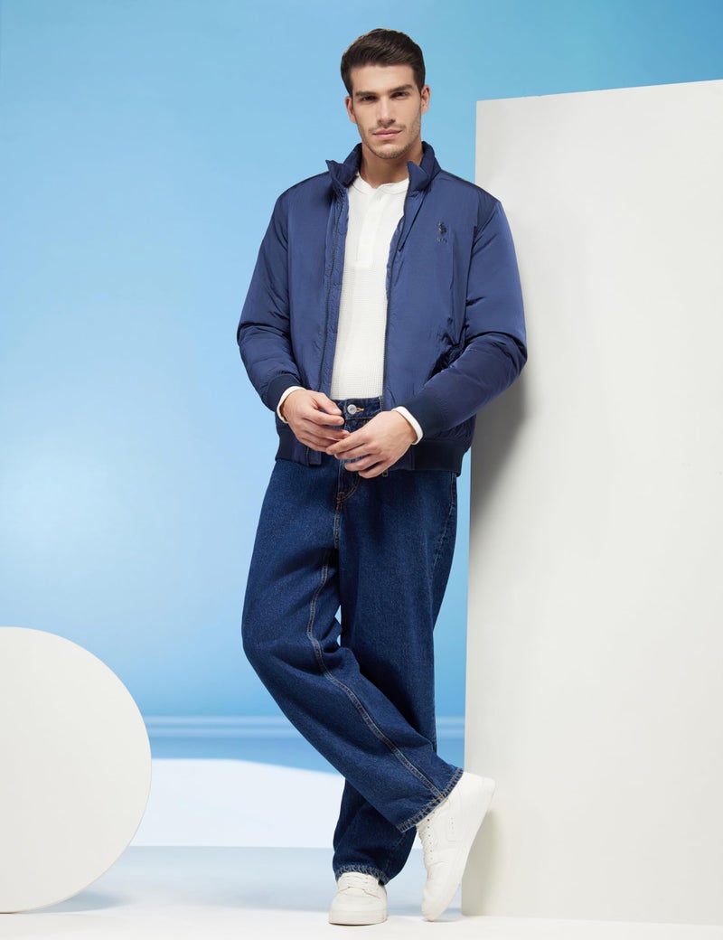 U.S. POLO ASSN. Mens Metalic Bomber Full Sleeve Jacket (UDJCKS1459_NAVY_S) - Image 2