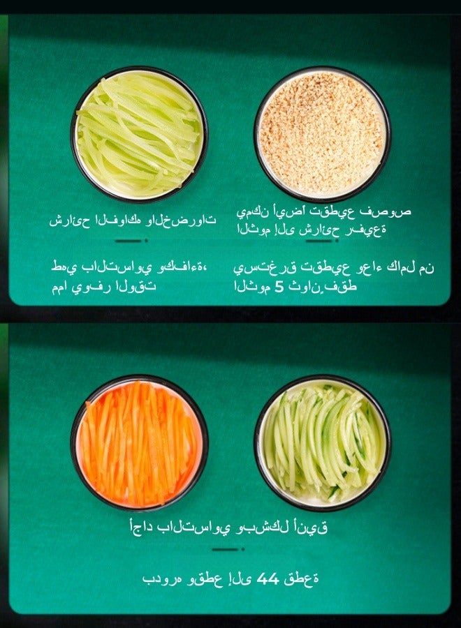 TORNADO Multifunctional Hand-cranked Kitchen Vegetable  Slicer and Grater Household Drum Vegetable Cutter with 2*Slices ,2*Shredded Slices ,2*Grinding Slices - Blue - Image 4